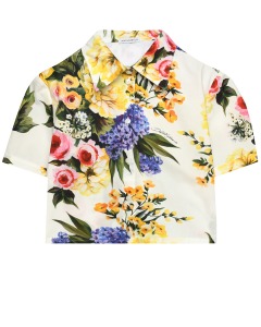 Укороченная рубашка с цветочным принтом Dolce&Gabbana