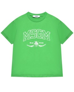 Футболка с логотипом, зеленая MSGM