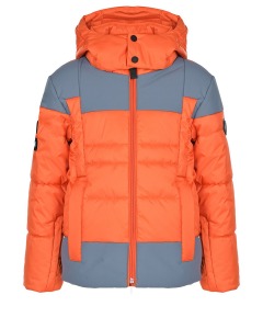 Оранжевая куртка с серыми вставками Poivre Blanc детская