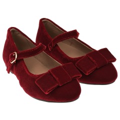 Красные бархатные туфли с бантами Age of Innocence детские