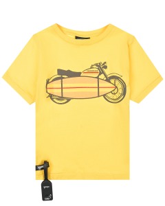 Желтая футболка с с принтом "мотоцикл" Yporque