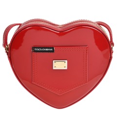 Сумка лакированная в форме сердца с логотипом DG, красная Dolce&Gabbana