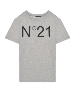 Серая футболка с крупным логотипом No. 21 детская