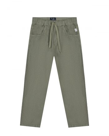 Зеленые льняные брюки IL Gufo