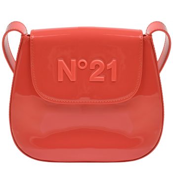 Глянцевая сумка с лого в тон, красная No. 21