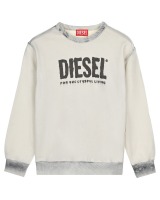 Белый свитшот с черным лого Diesel