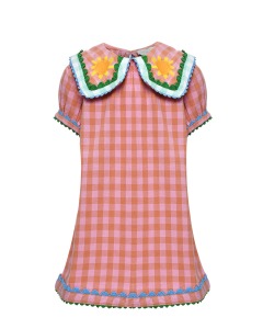 Платье в клетку с вышивкой Stella McCartney