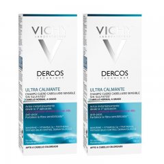 Vichy Комплект Шампунь успокаивающий для чувствительной кожи головы, для нормальных волос, 2 шт. по 200 мл (Vichy, Dercos)