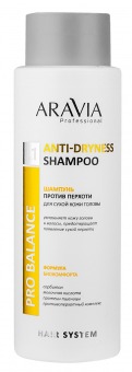 Aravia Professional Шампунь против перхоти для сухой кожи головы Anti-Dryness Shampoo, 400 мл (Aravia Professional, Уход за волосами)