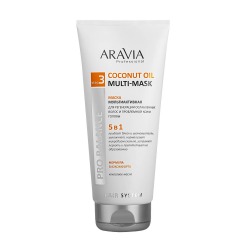 Aravia Professional Маска мультиактивная 5 в 1 для регенерации ослабленных волос и проблемной кожи головы Coconut Oil, 200 мл (Aravia Professional, Уход за волосами)