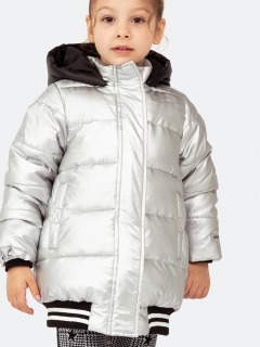 Зимняя куртка цвета металлик для девочки