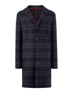Классическое однобортное пальто из шерсти в полоску