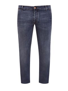 Серые джинсы Parma с диагональными карманами и вышивкой
