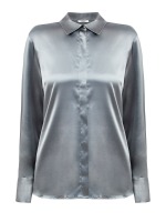 Блуза из струящегося атласного шелка с цепочками Punto Luce