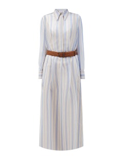 Платье-рубашка из шелкового шифона с плетеным ремнем Rustic