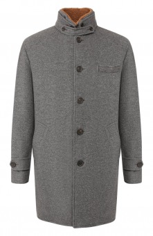 Кашемировое пальто с меховой подкладкой Brunello Cucinelli