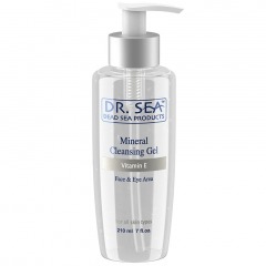 DR. SEA Деликатно очищающий минеральный гель для лица и глаз с минералами Мертвого моря и витамином Е.